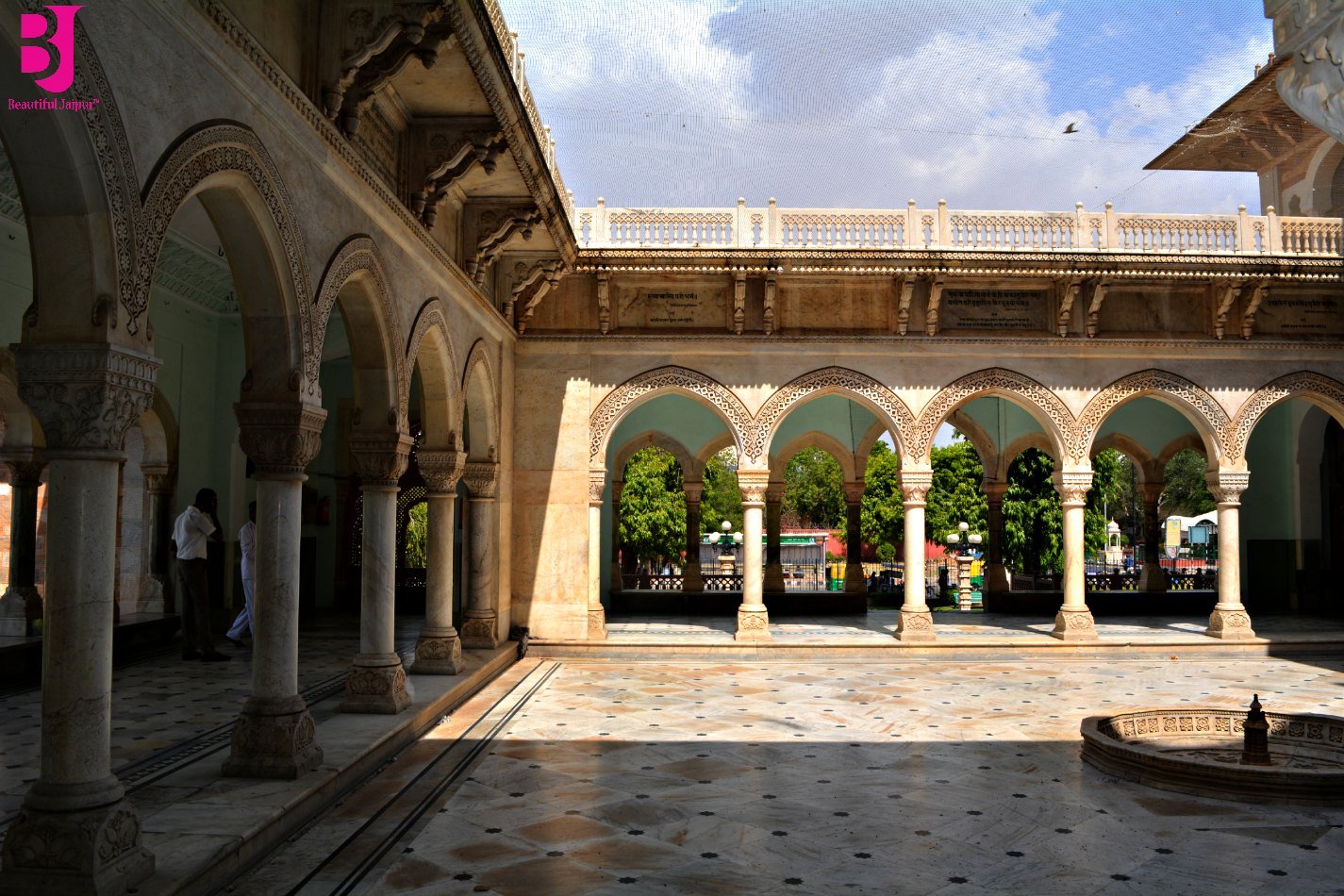 Arched courtyard inside Albert Hall Museum Jaipur