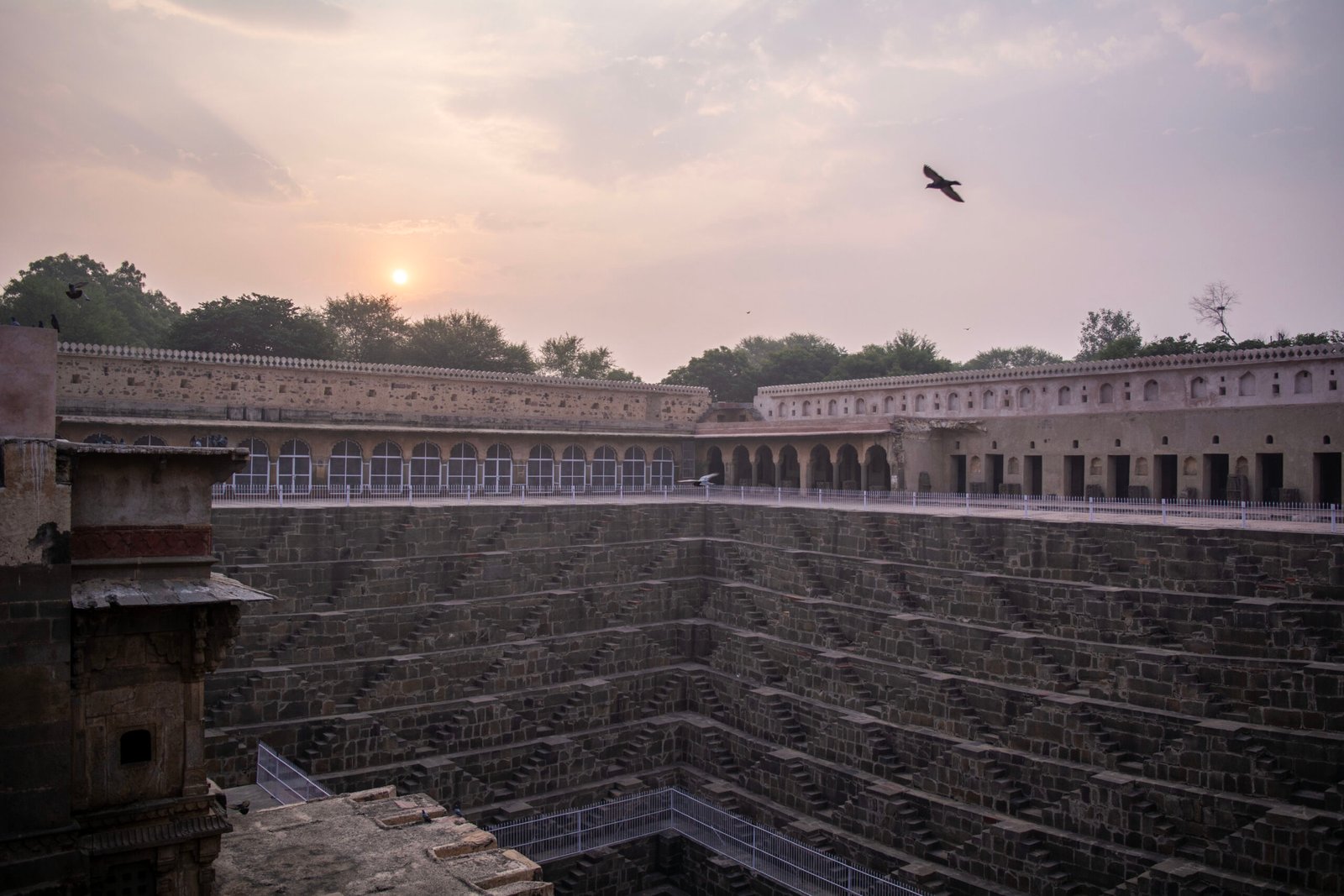 Evening light and geometric steps at Chand Baori Abhaneri