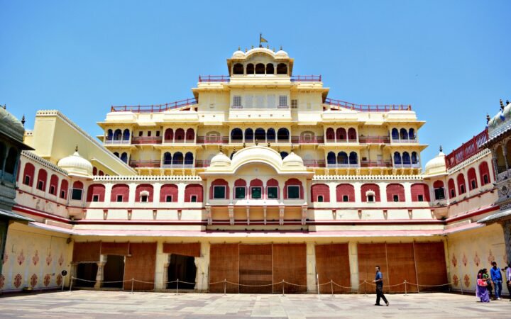 Royal courtyard and palace architecture at City Palace Jaipur