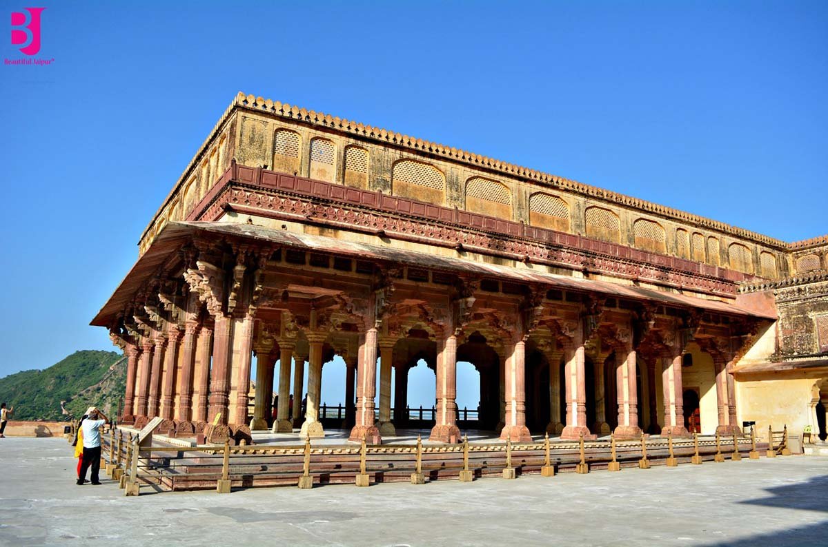 Wide view of Diwan-e-Aam courtyard at Amer Fort Jaipur