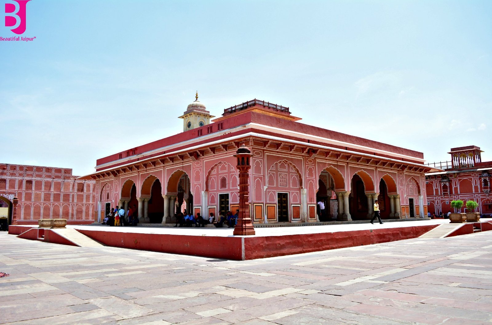 Diwan-e-Khas and pink courtyard inside City Palace Jaipur