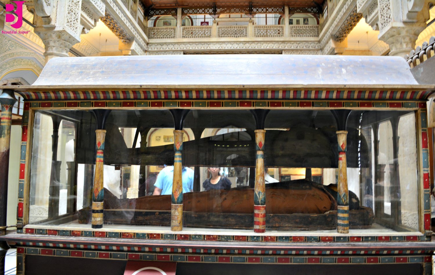 Egyptian mummy displayed inside Albert Hall Museum Jaipur
