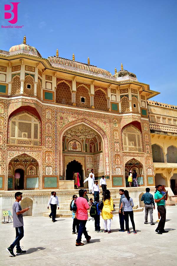 Colourful Ganesh Pol gateway inside Amer Fort Jaipur