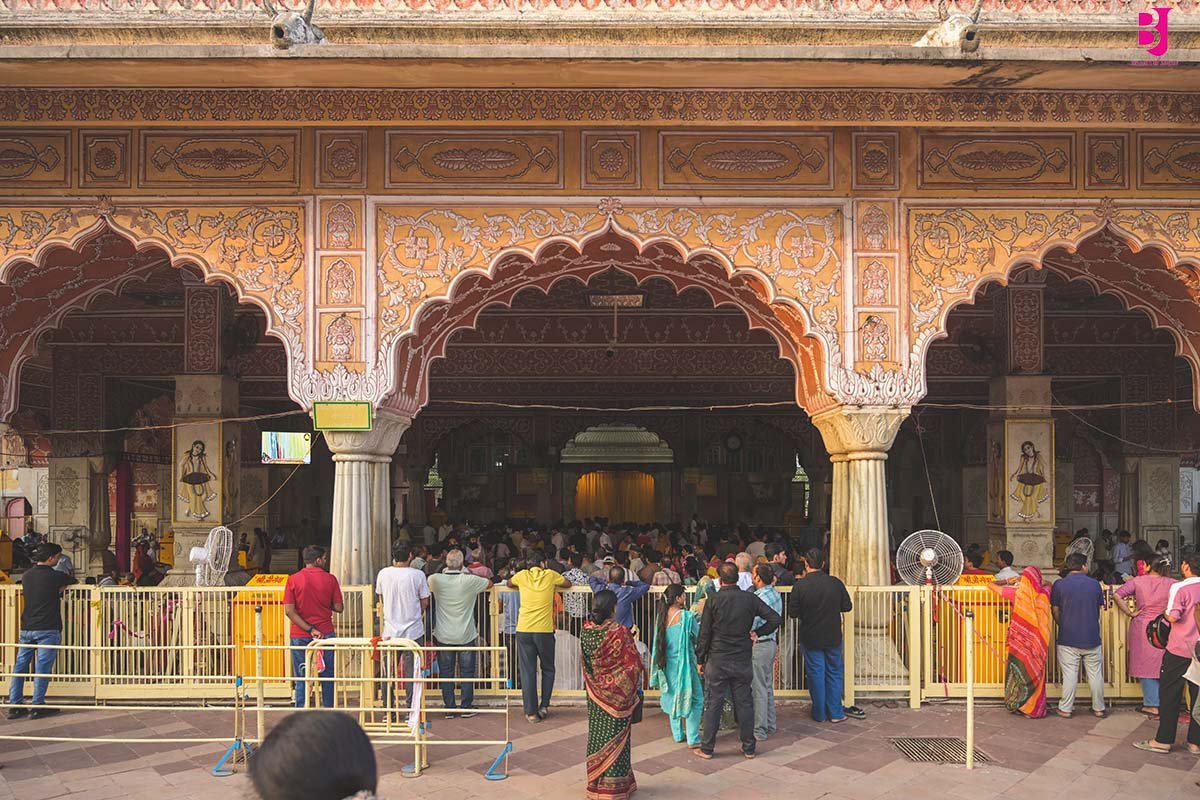 Devotees attending darshan inside Govind Dev Ji Temple Jaipur