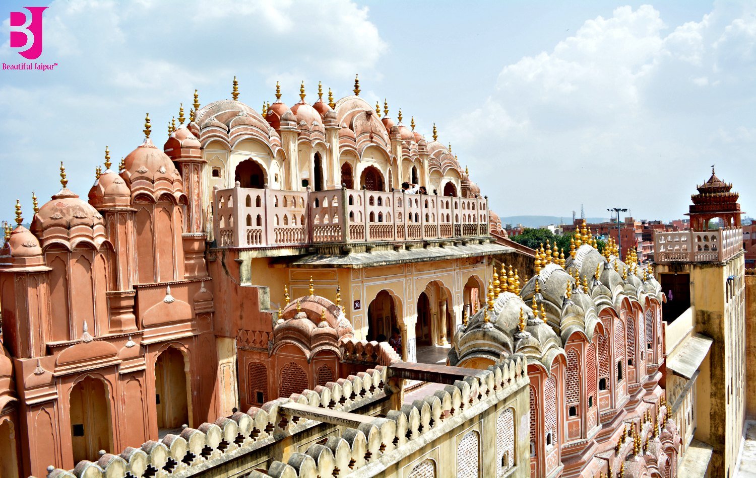 Rooftop architecture and city view from Hawa Mahal Jaipur