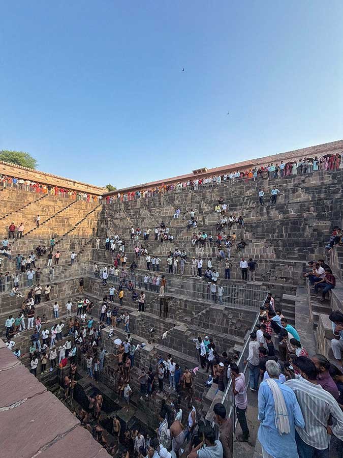 Visitors allowed inside Chand Baori Abhaneri during Jaljhulni Ekadashi