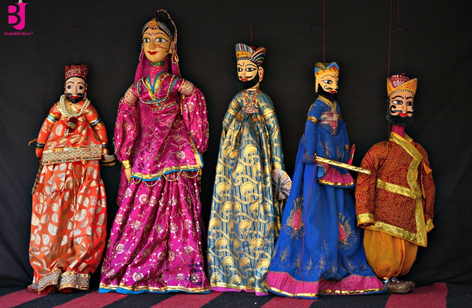 Traditional Rajasthani puppets displayed inside City Palace Museum Jaipur