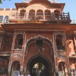 Pink entrance of Tarkeshwar Mahadev Temple on Chaura Rasta Jaipur